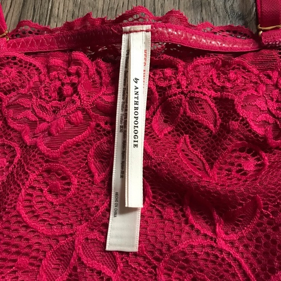 Anthropologie Pink Lace Bandeau Bralette, size Small - Picture 4 of 6